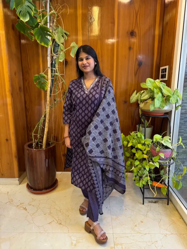 60s Cotton Suit Set - L
