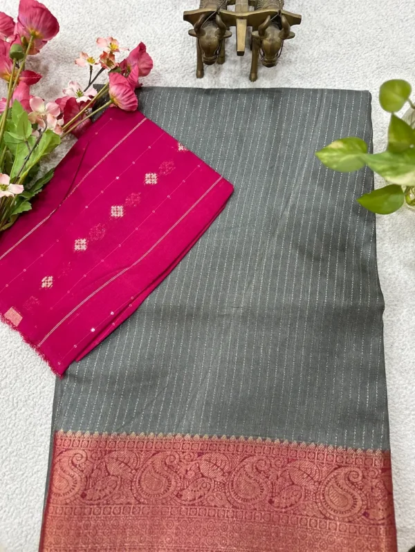 Kancham pattu saree - Silver