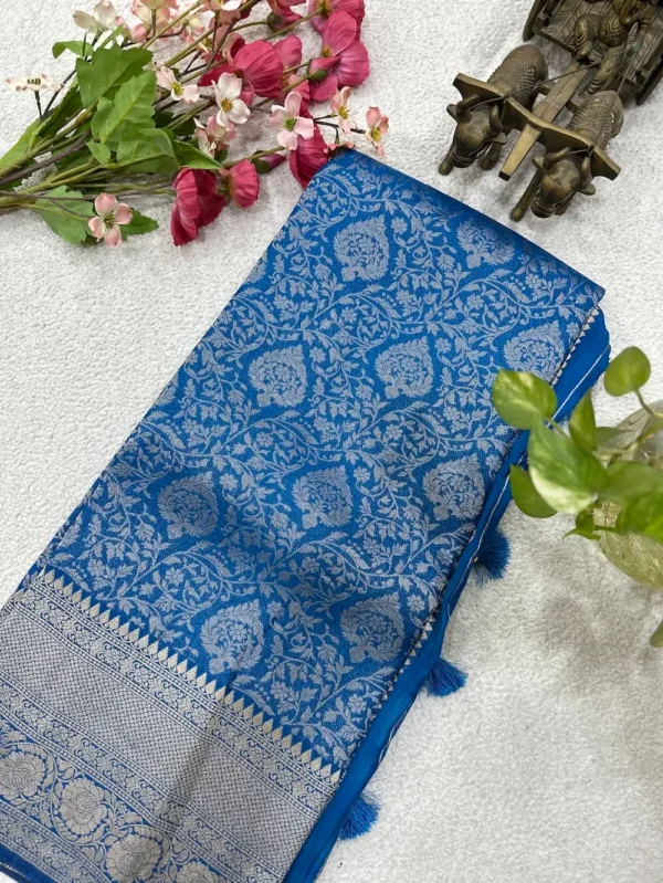 Pure Soft Banarasi Saree - Blue